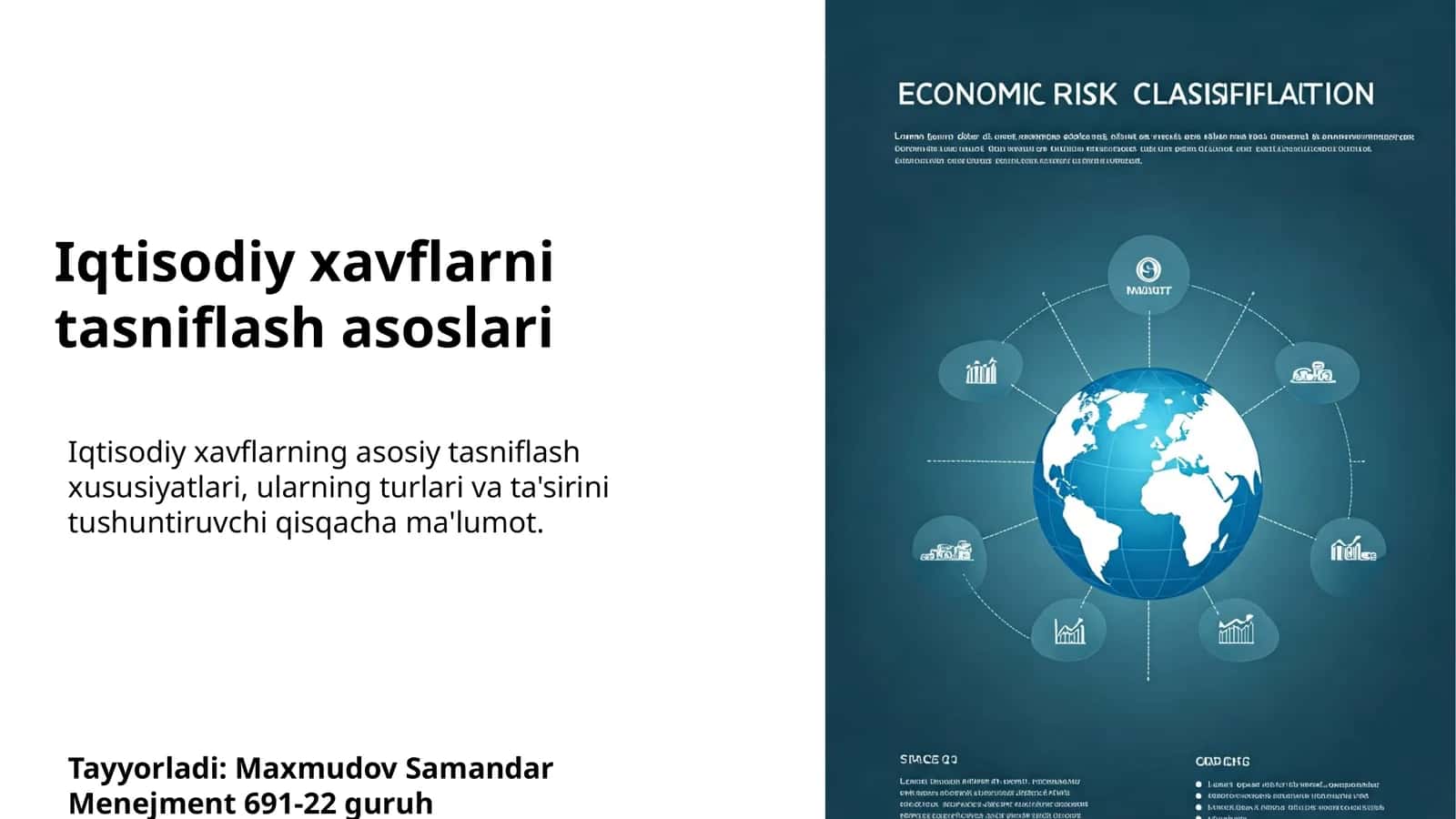 Iqtisodiy xavflarni tasniflash asoslari 1