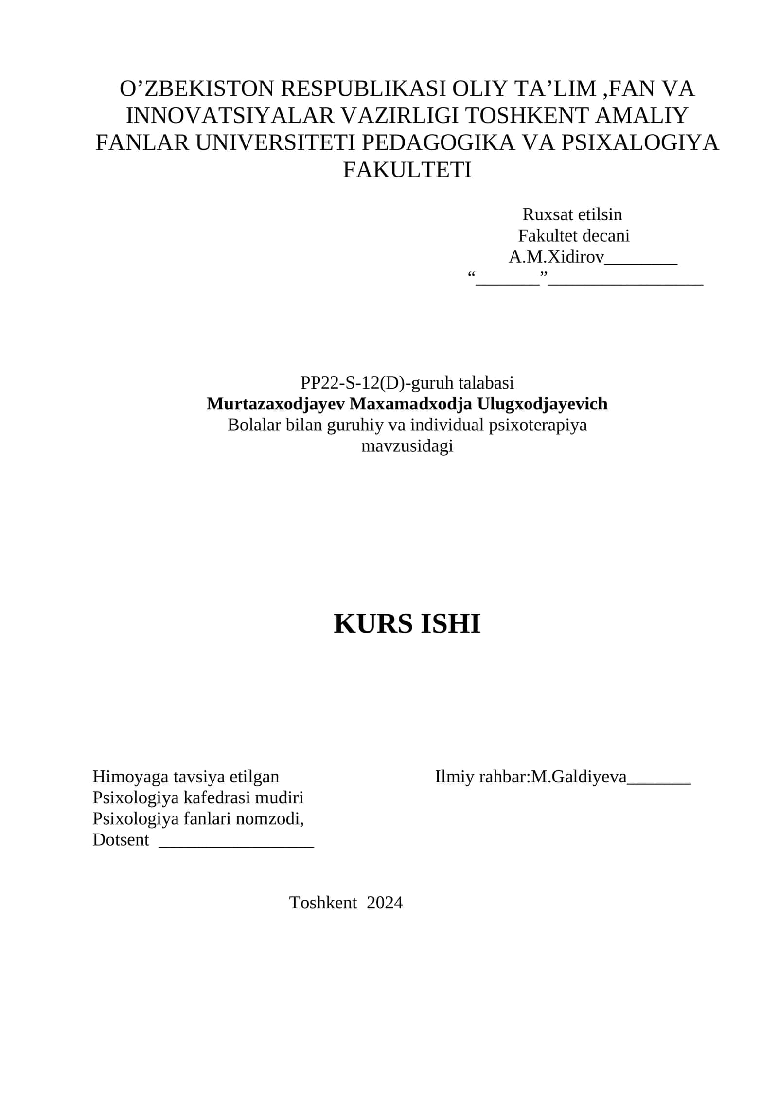 Bolalar bilan guruhiy va individual psixoterapiya 1