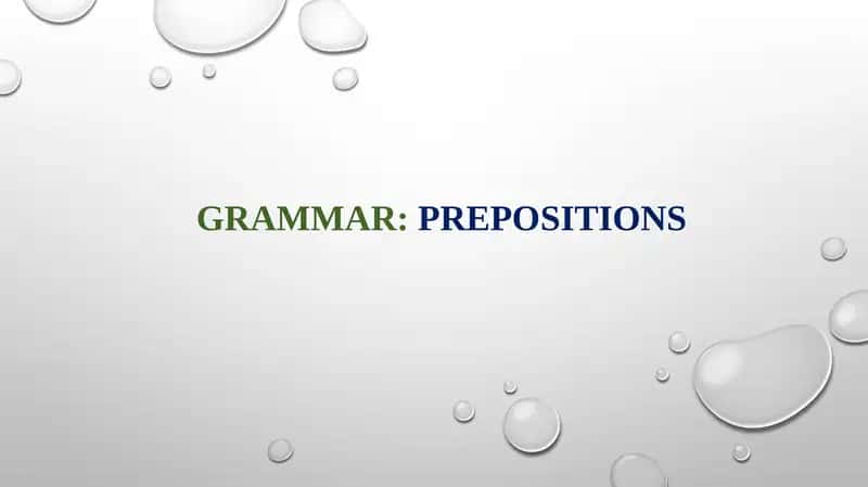 Grammar prepositions 1