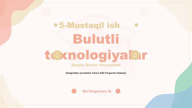 Bulutli texnologiyalar 1