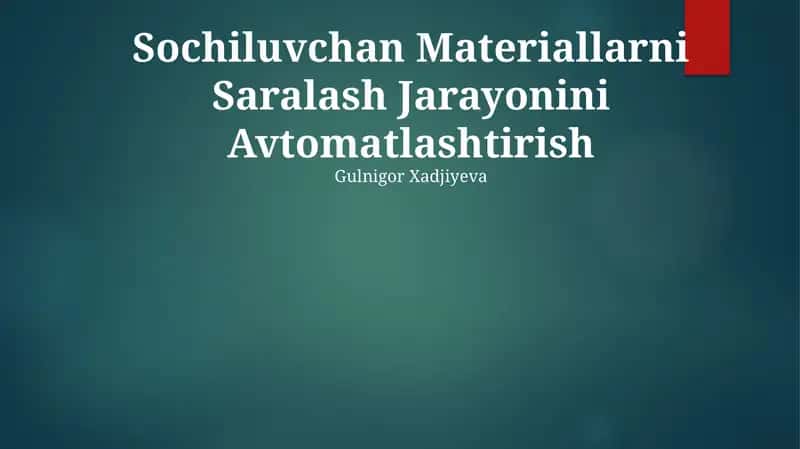 Sochiluvchan Materiallarni Saralash Jarayonini Avtomatlashtirish 1