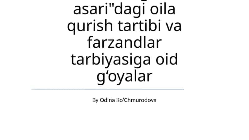 Fitratning "Oila asari" 1
