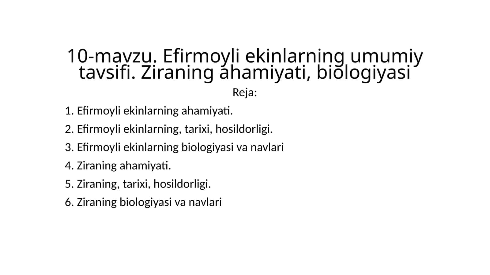 Efirmoyli ekinlarning umumiy tavsifi 1