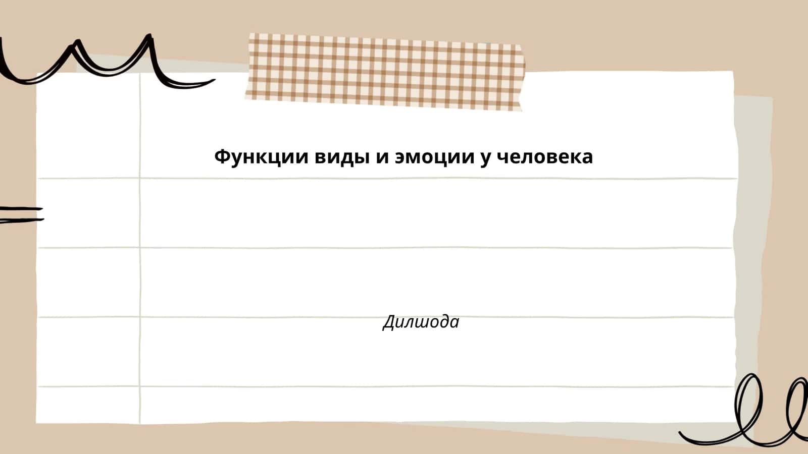 Функции виды и эмоции у человека 1