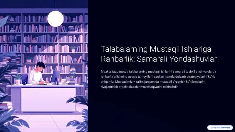 Mustaqil Ishlariga Rahbarlik: Samarali Yondashuvlar 1