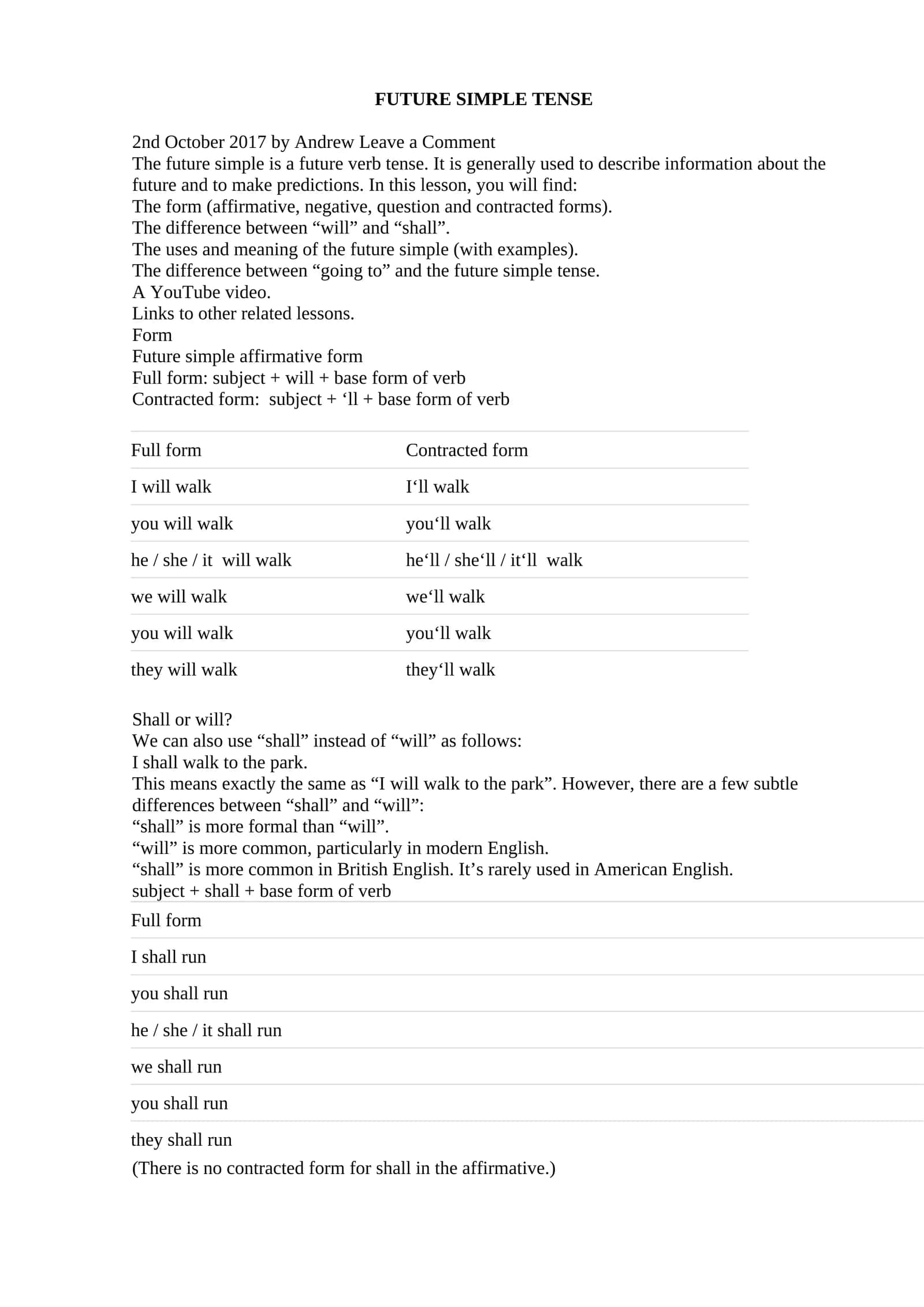 FUTURE SIMPLE TENSE 1