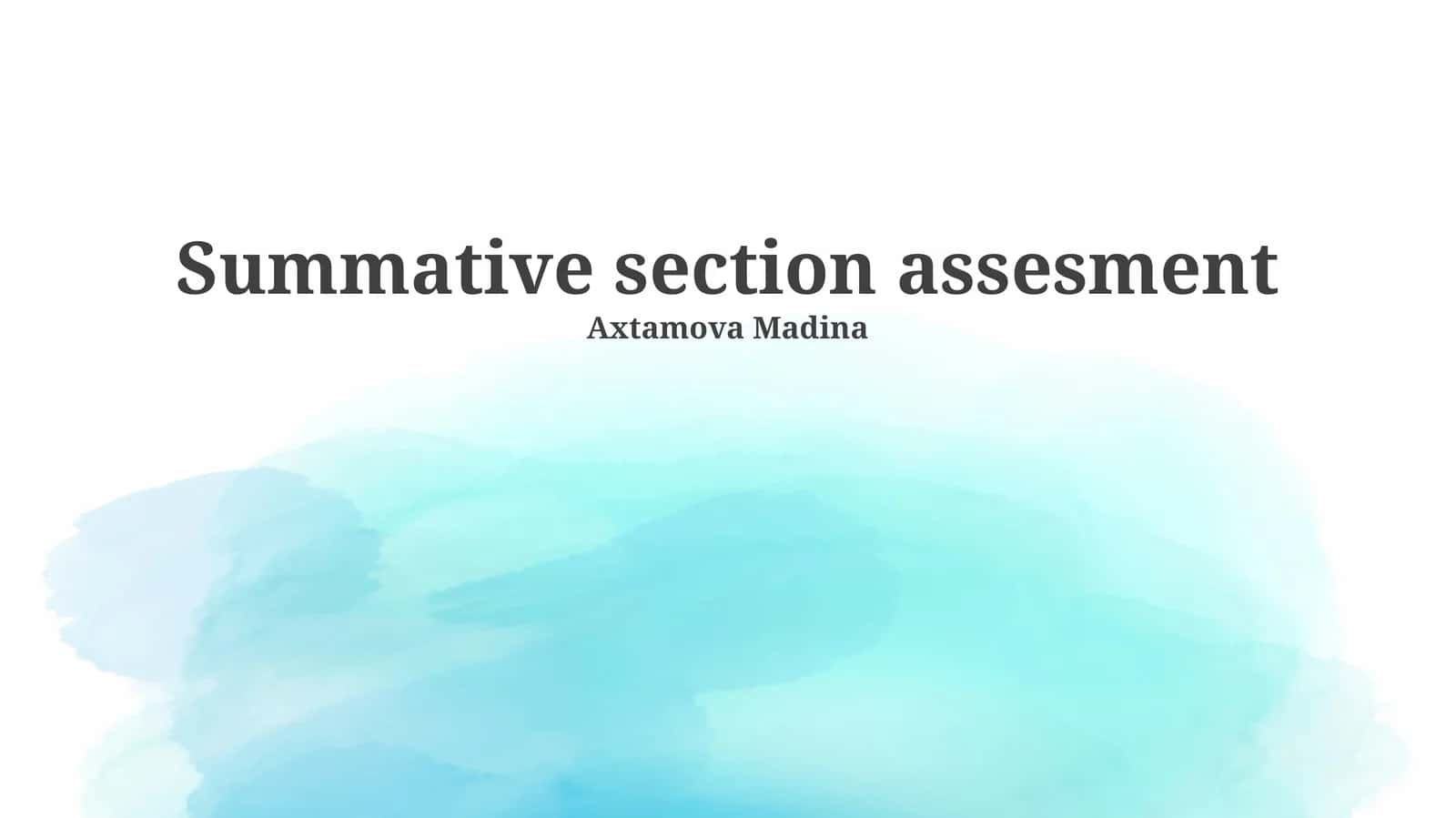 Summative section assesment 1