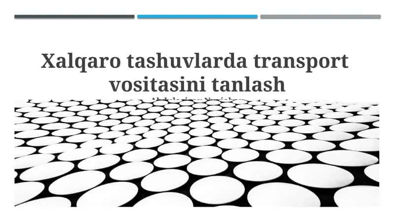 Transport vositalarini tanlash 1