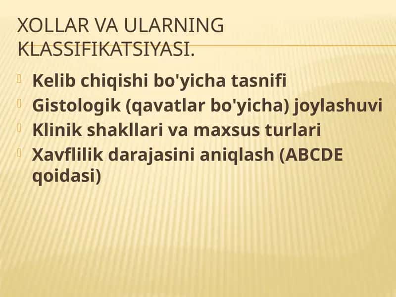 Xollar vaularning klassifikatsiyasi 1