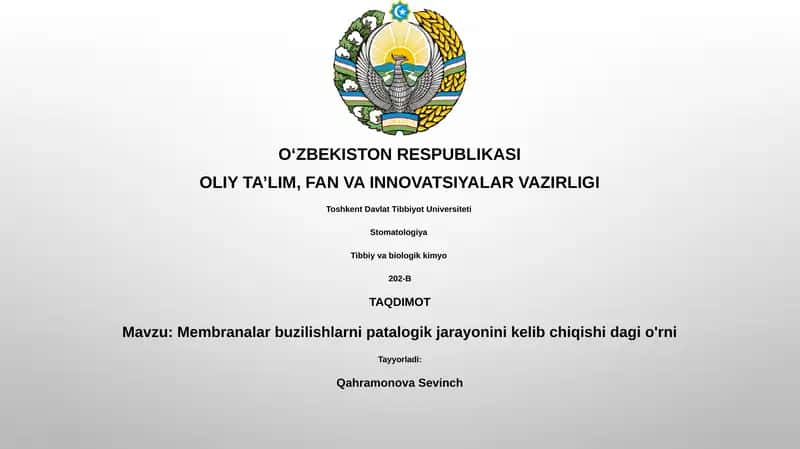 Membrana shikastlanishining ta'rifi va turlari 1