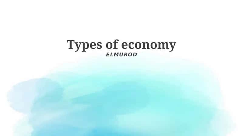 Types of economy 1