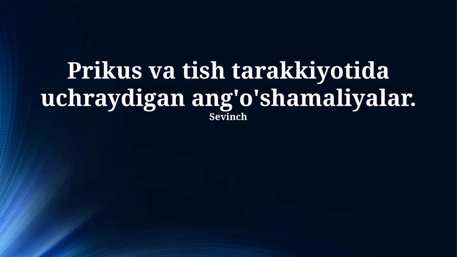 Jag'larning joylashishi bo'yicha anomaliyalar 1