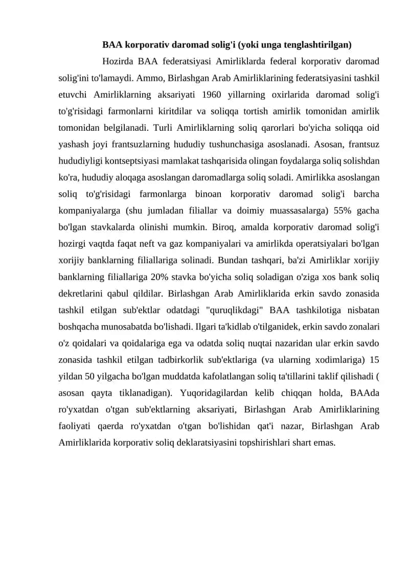 Korporativ daromad solig'i 1