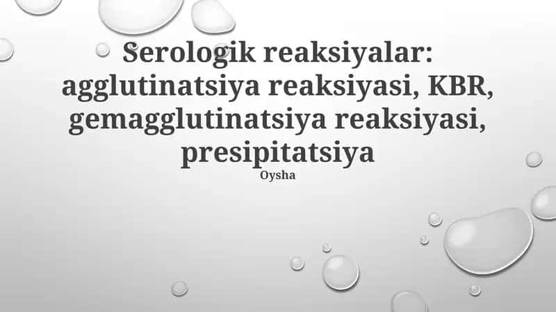 Serologik reaksiyalarning asoslari 1