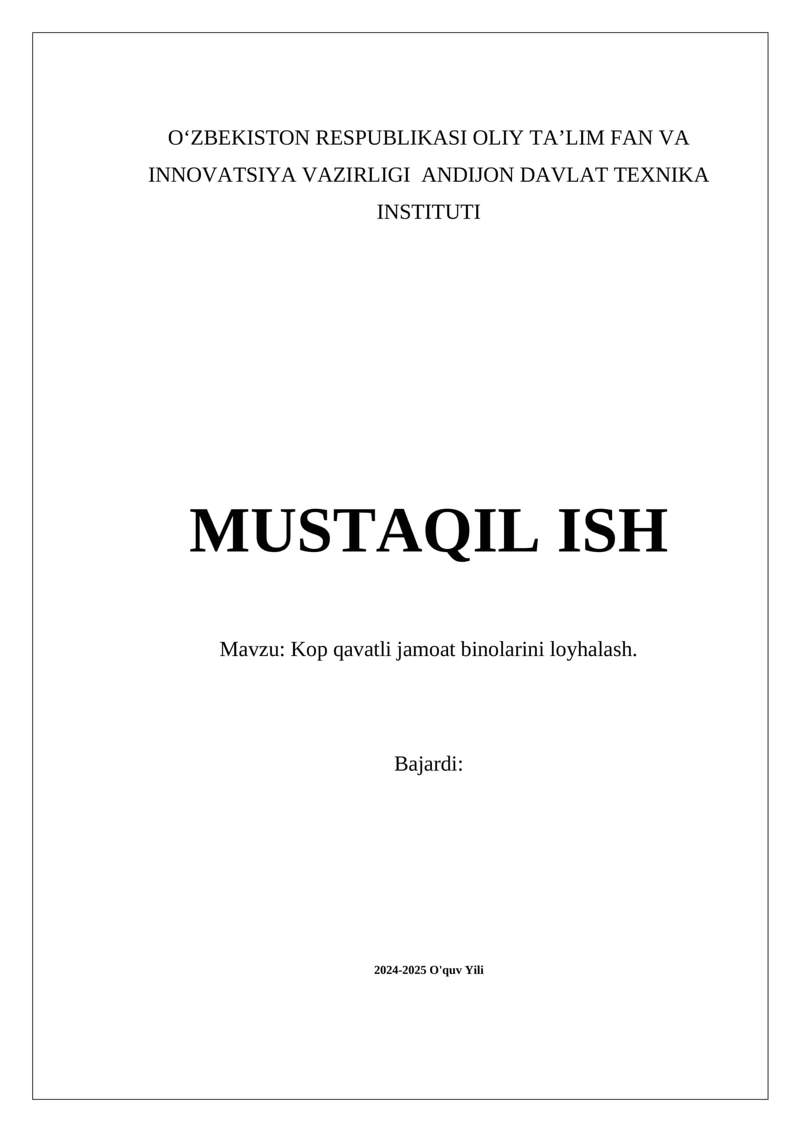 Kop qavatli jamoat binolarini loyhalash 1