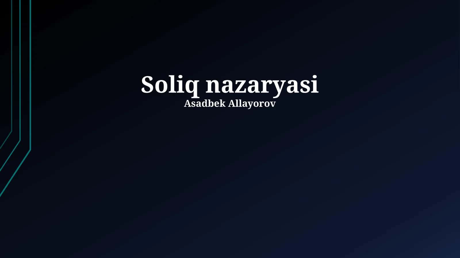 Soliq nazaryasi 1