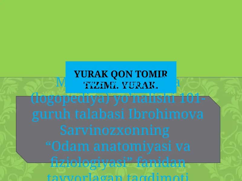 Maxsus pedagogika (logopediya) yo’nalishi 101 1