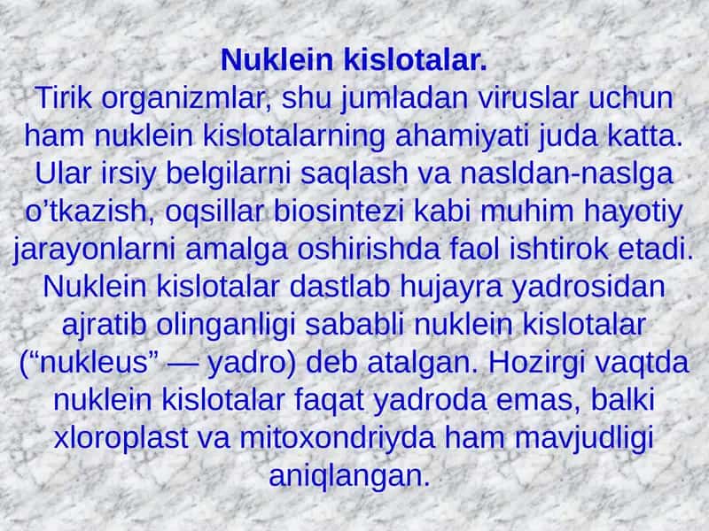 Nuklein kislotalar 1