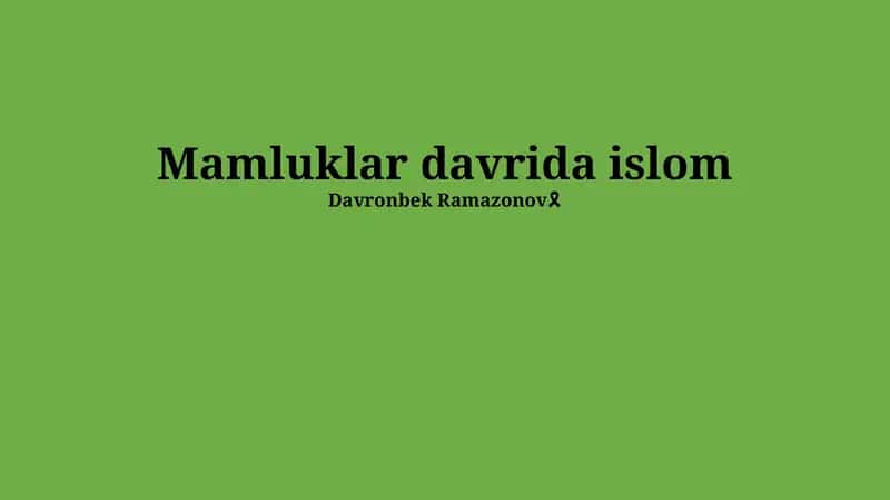 Mamluklar davrida islom 1