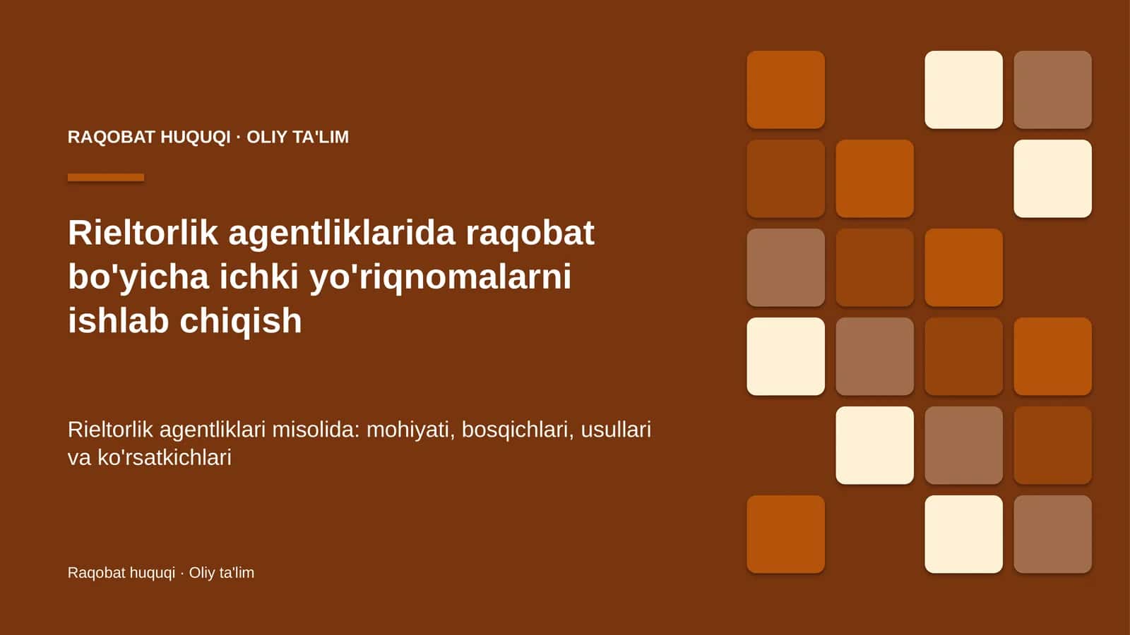 rieltorlik agentliklarida raqobat bo'yicha ichki yo'riqnomalarni ishlab chiqish 4958 1