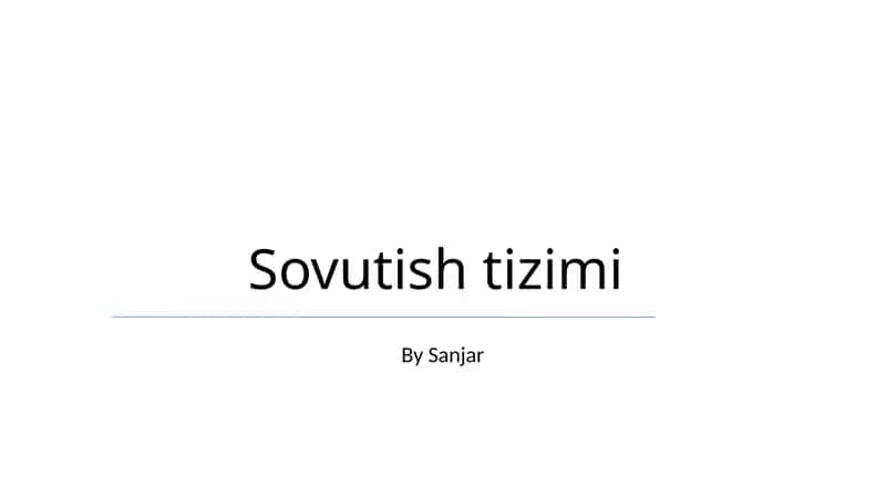 Sovutish Tizimi 1