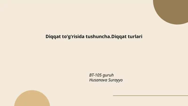 Diqqat turlari 1