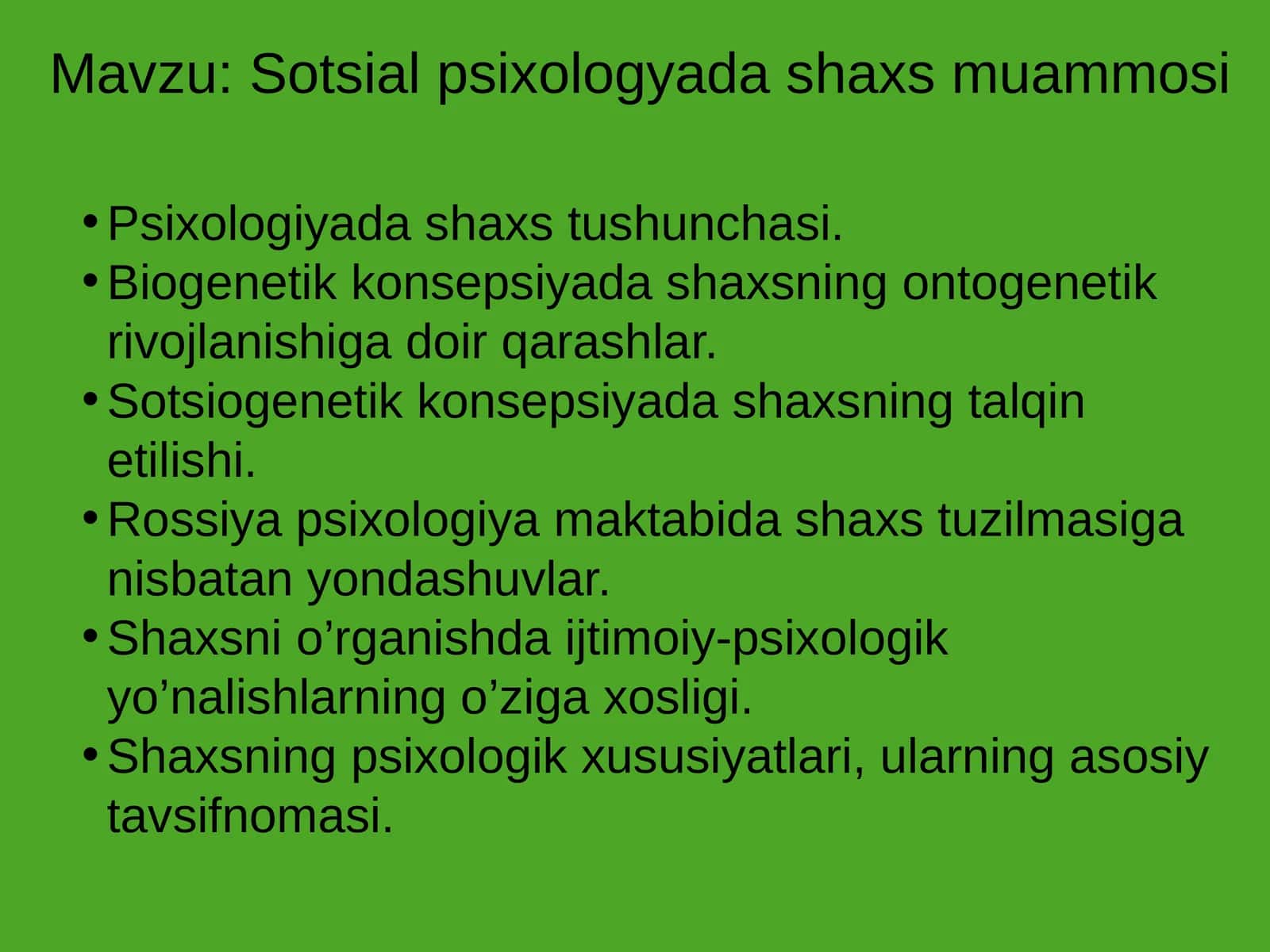 Sotsial psixologyada shaxs muammosi 1