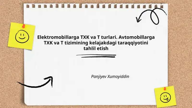 Elektromobillarga TXK va T turlari 1