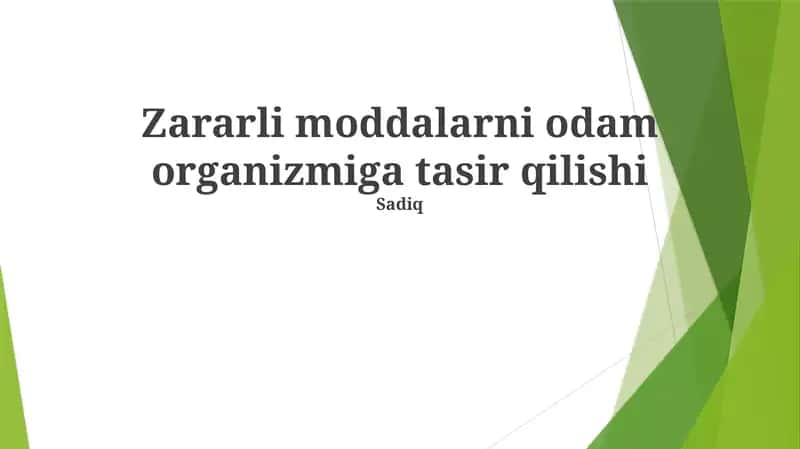 Ogir metallarning zaharlanishi 1