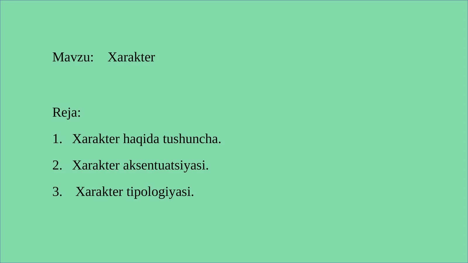 Xarakter 1