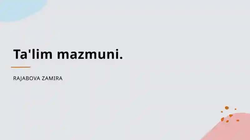 Ta'lim mazmuni