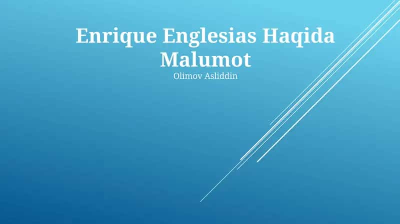 Enrique Englesias Haqida Malumot 1