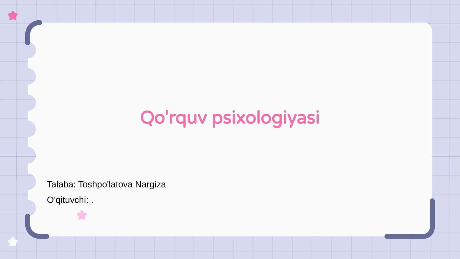 Qo'rquv psixologiyasi 1