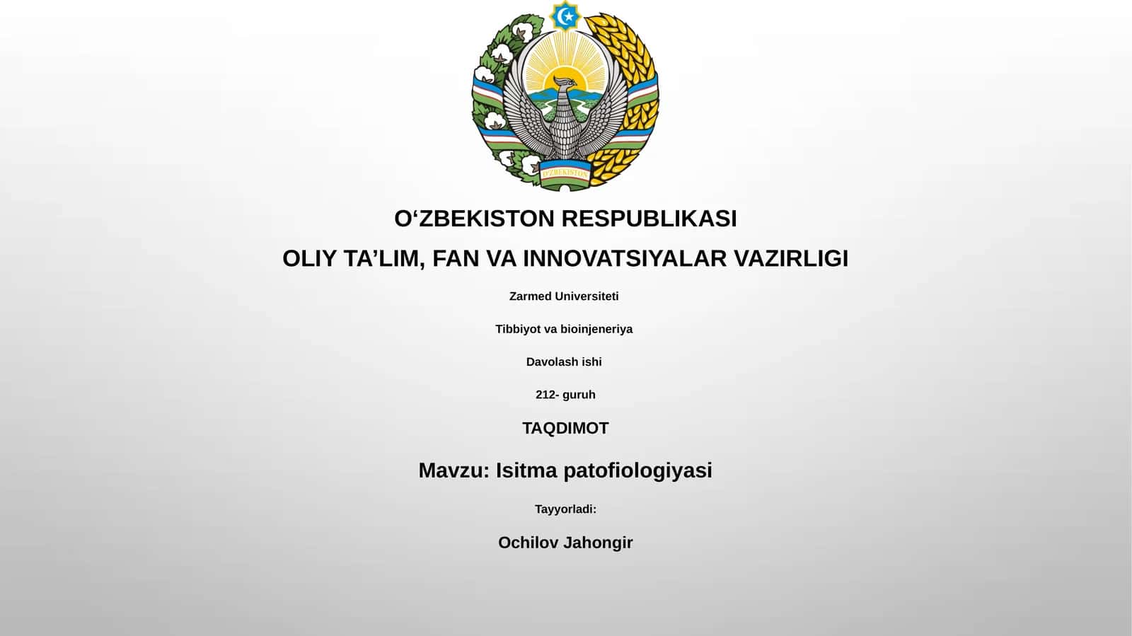 Isitma patofiologiyasi 1