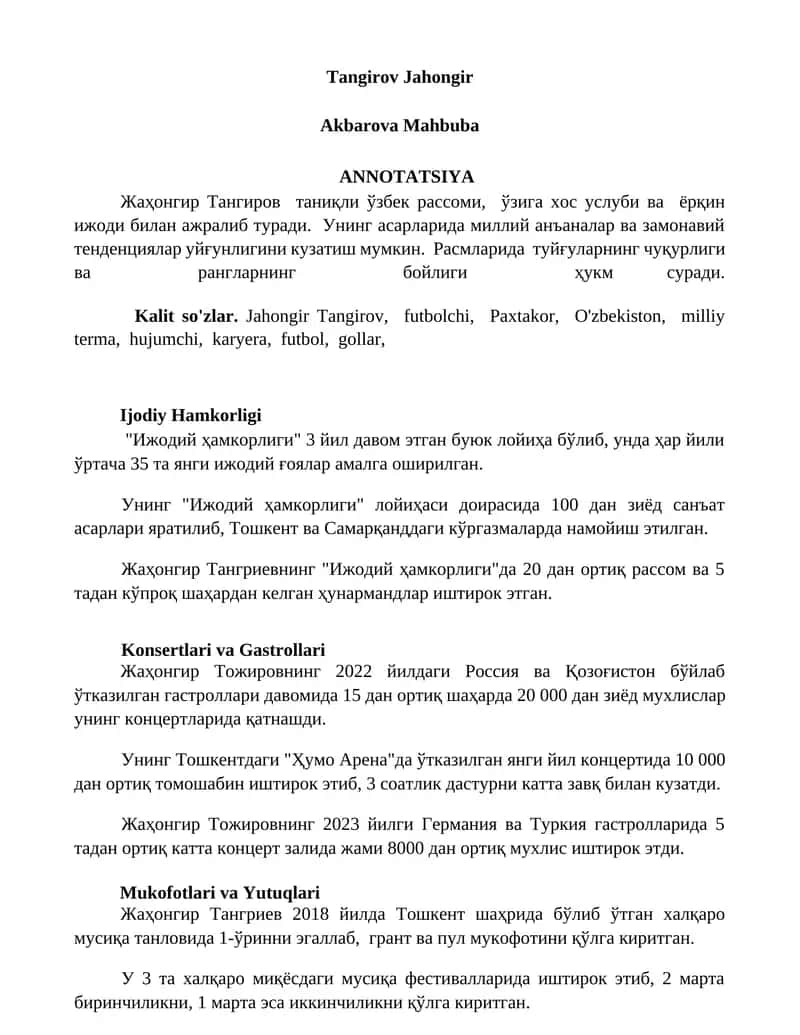 Ижодий ҳамкорлиги 1
