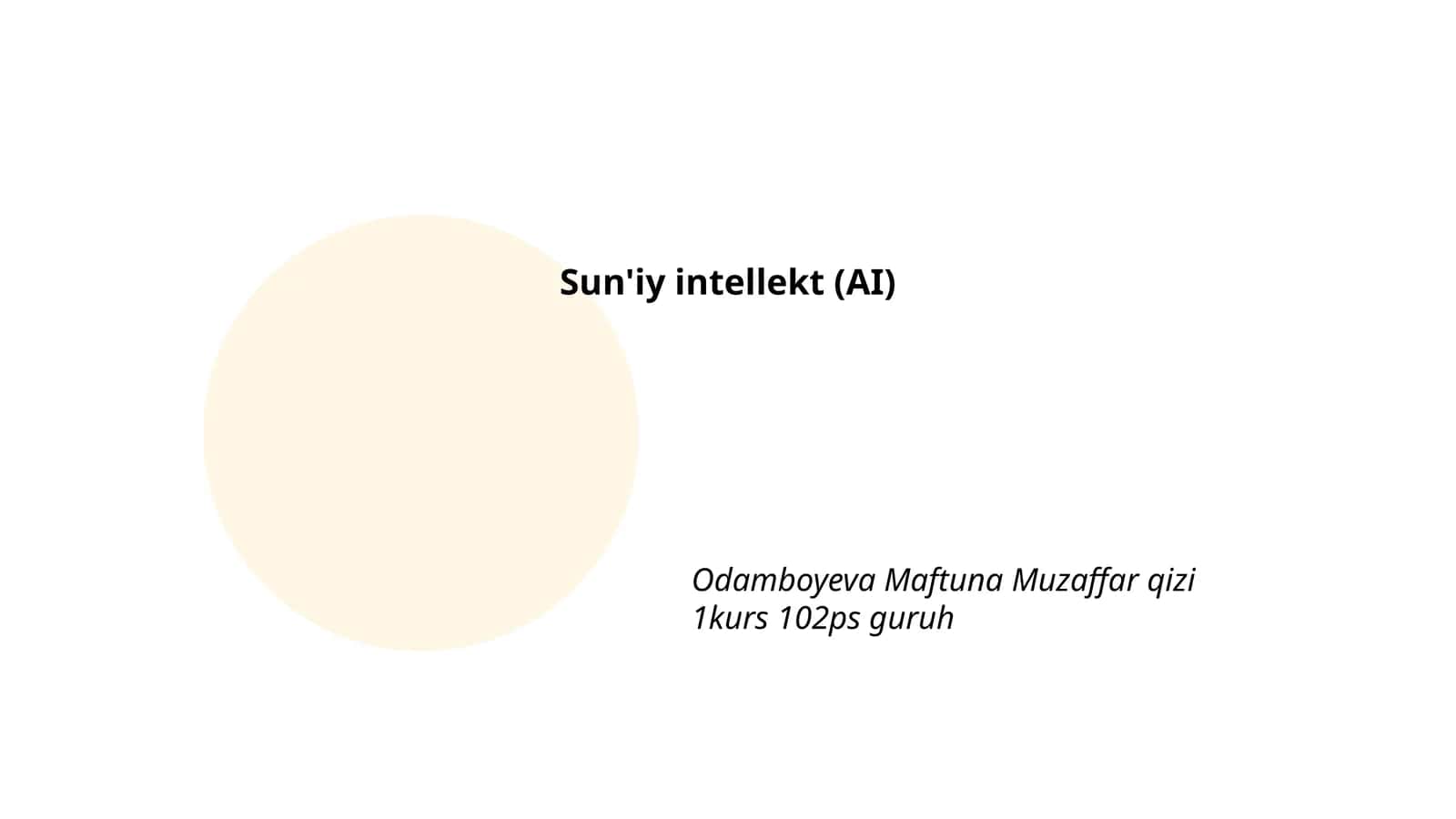 Sun'iy intellektning asoslari 1