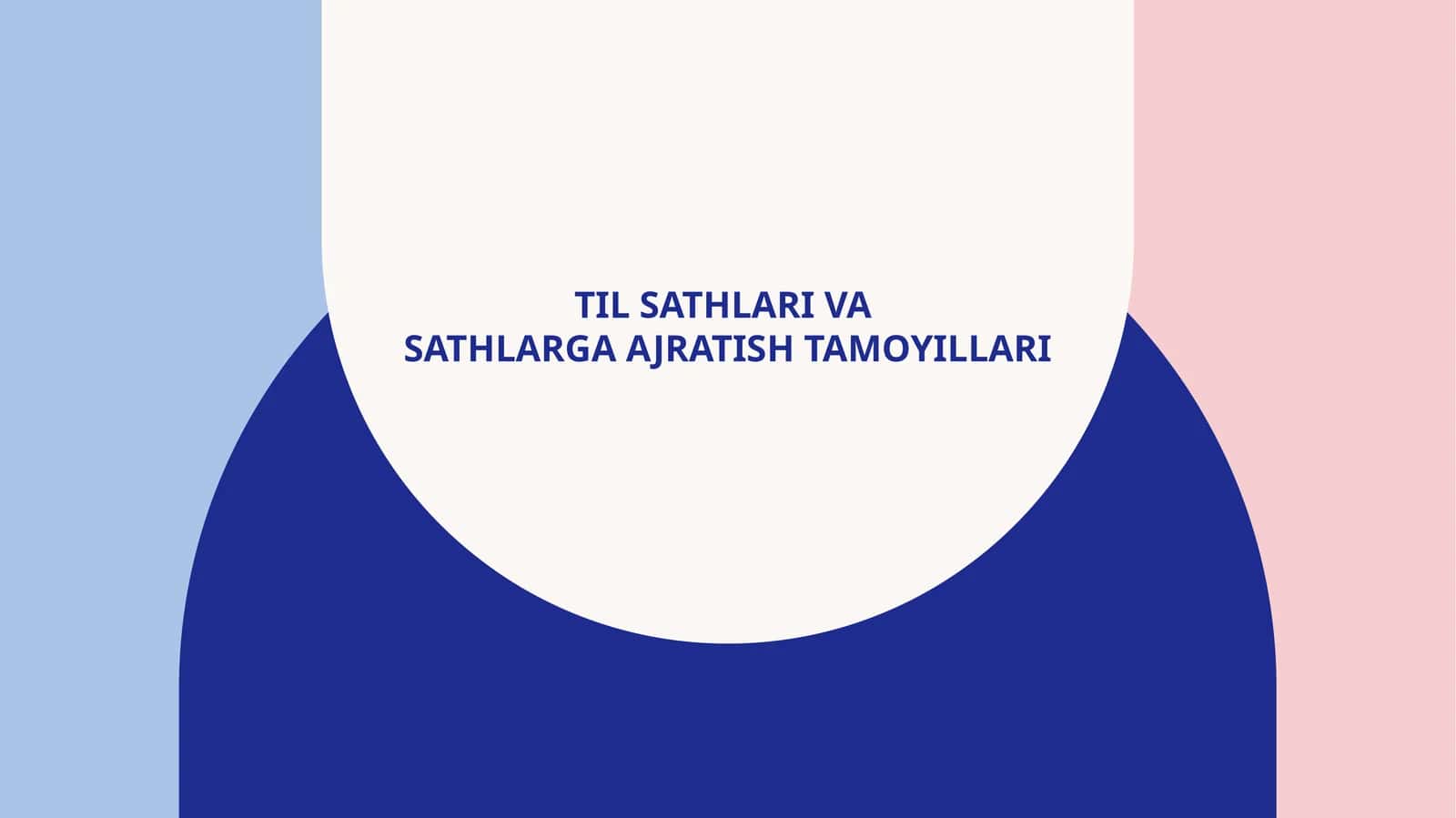 TIL SATHLARI VA SATHLARGA AJRATISH TAMOYILLARI 1