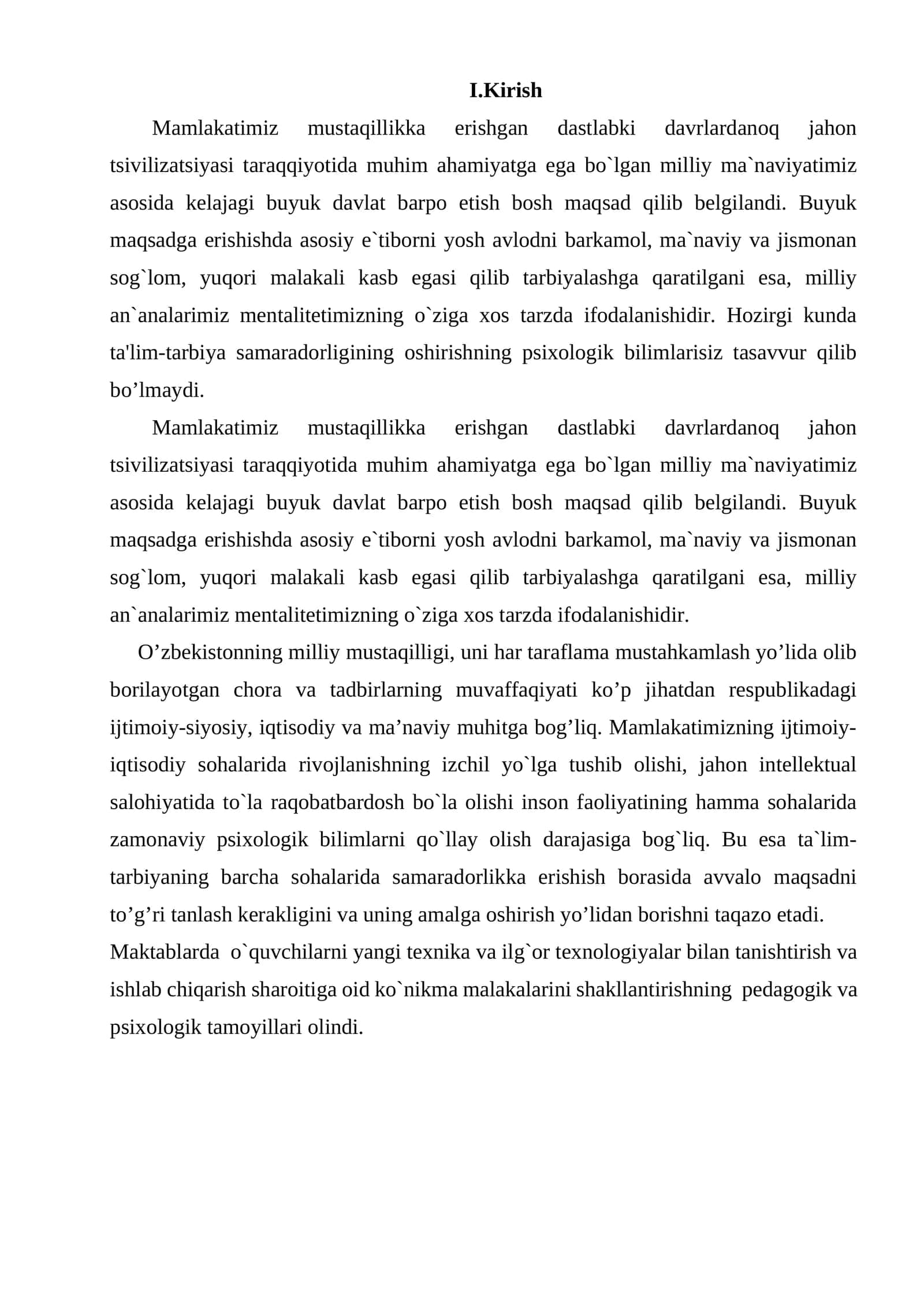 Kurs loyiha YARIMFABRIKAT 1