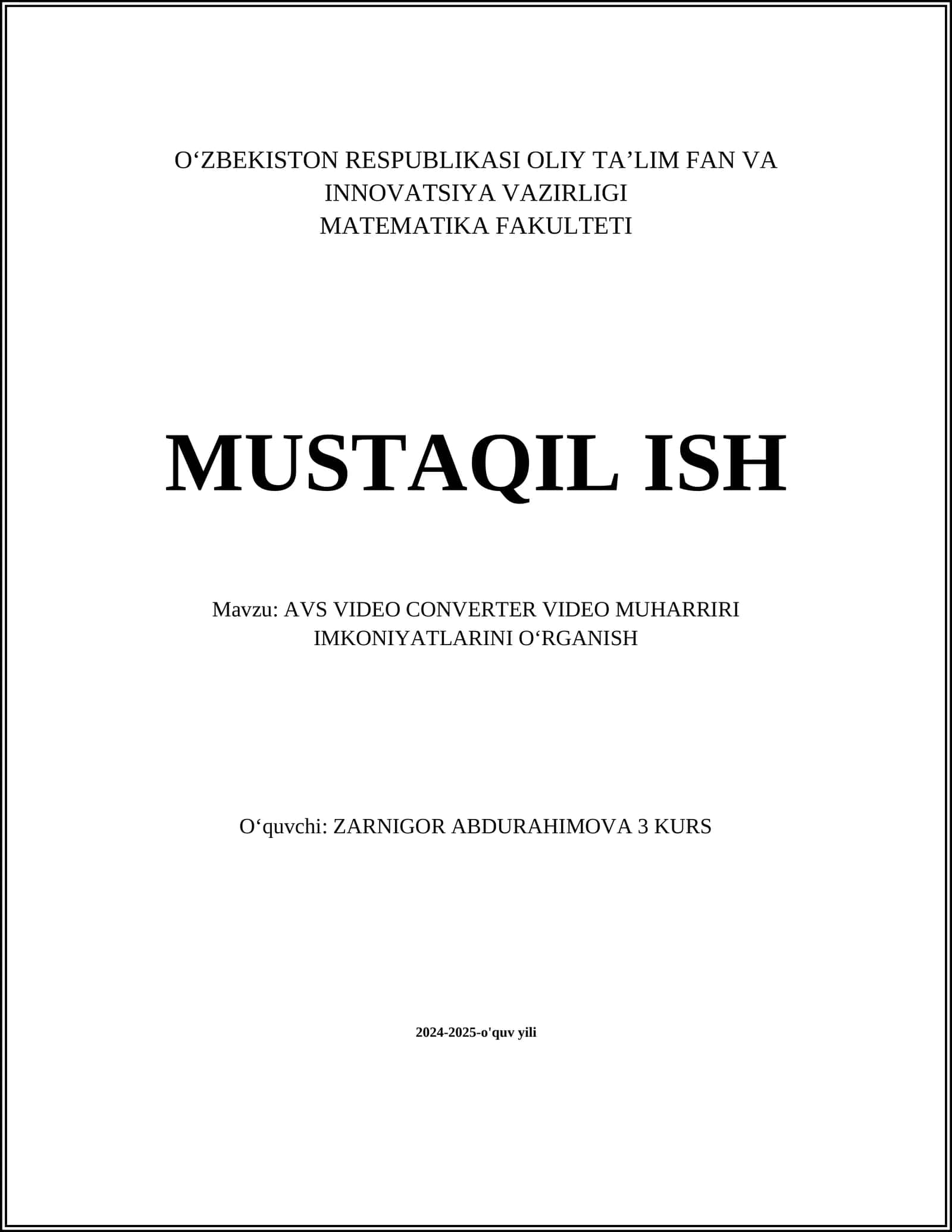 AVS VIDEO CONVERTER VIDEO MUHARRIRI IMKONIYATLARINI O‘RGANISH 1