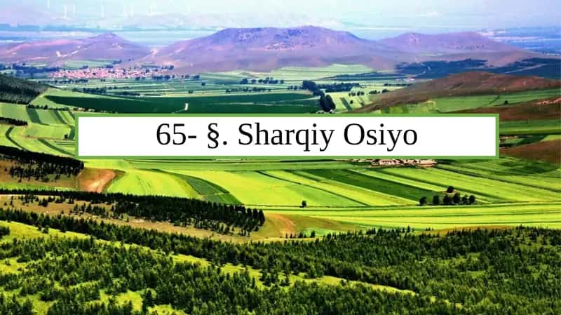 Sharqiy Osiyo Geografiyasi 1