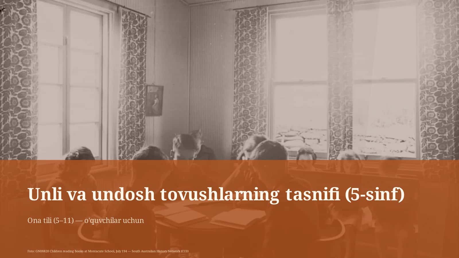 Unli va undosh tovushlarning tasnifi (5-sinf) 1