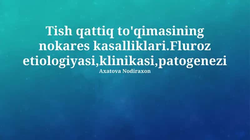 Zich to'qima kasalliklari 1