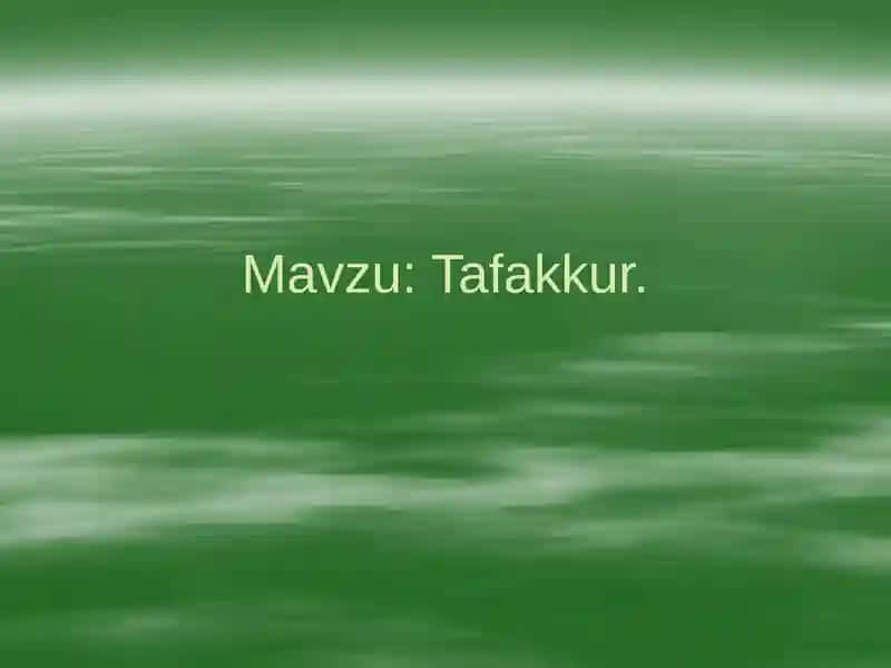Tafakkur.