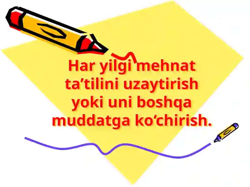 Mehnat ta'tili huquqiy asoslari