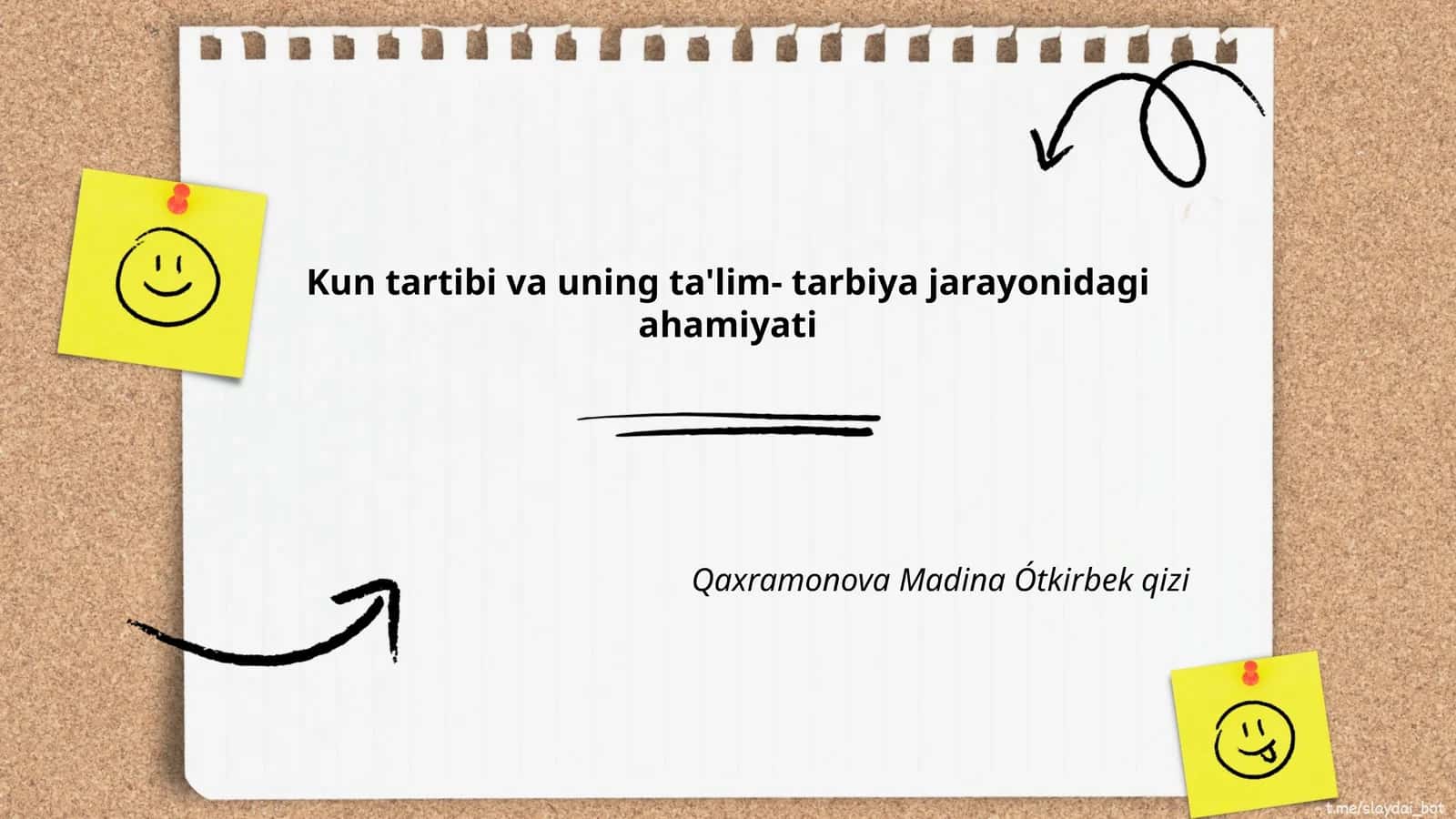 Kun tartibi va uning ta'lim- tarbiya jarayonidagi ahamiyati 1