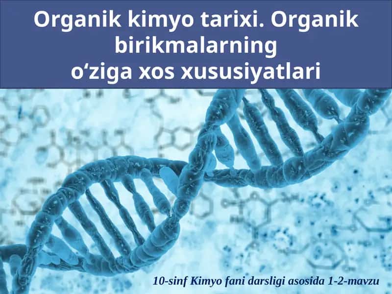 Organik kimyo tarixi 1