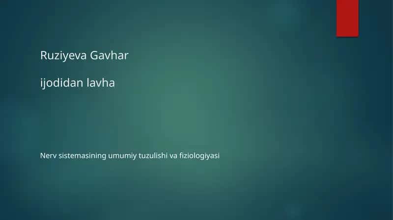 Ruziyeva Gavharijodidan lavha 1