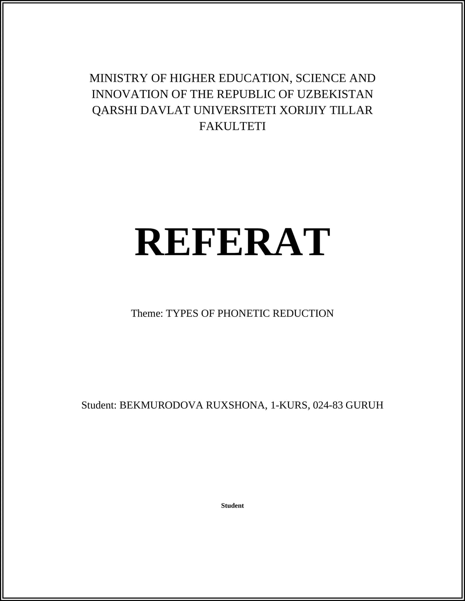 TYPES OF PHONETIC REDUCTION 1