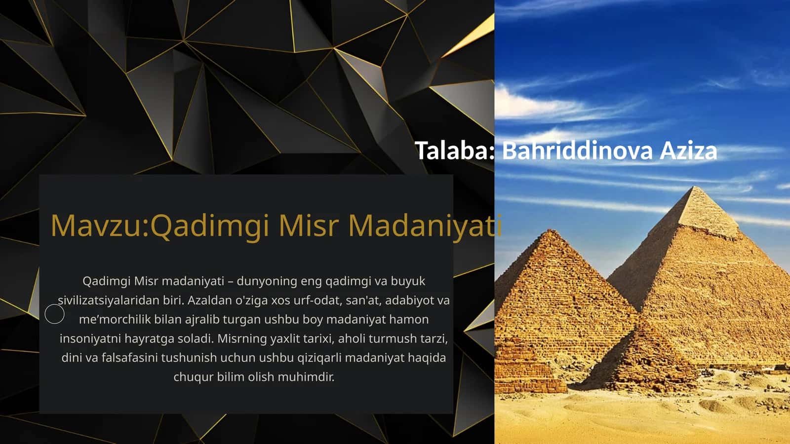 Qadimgi Misr Madaniyati 1