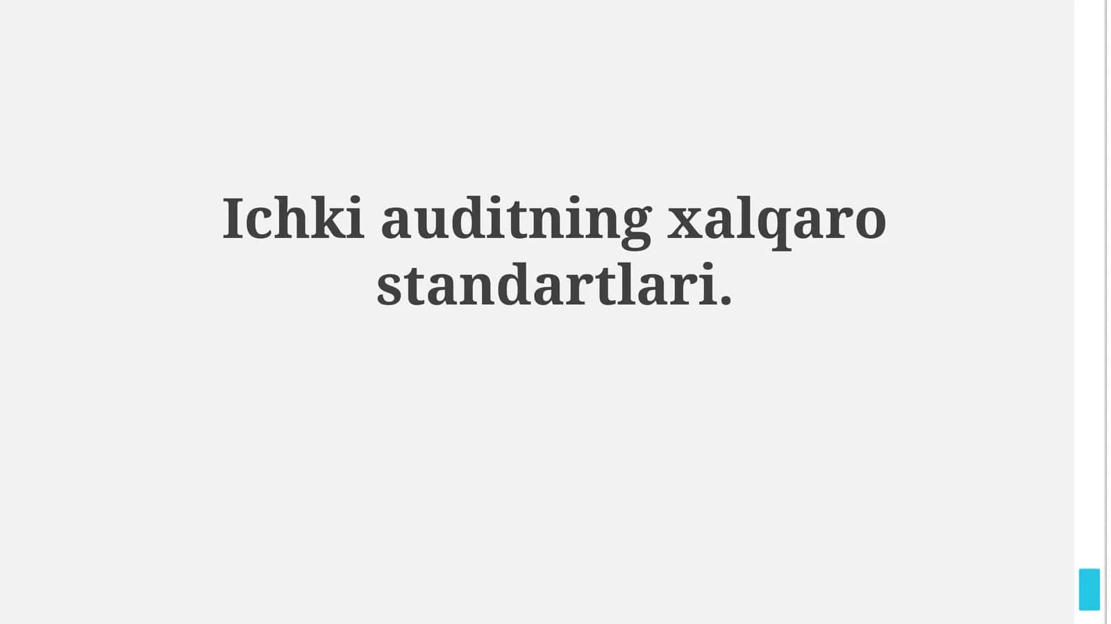 Ichki auditning xalqarostandartlari 1